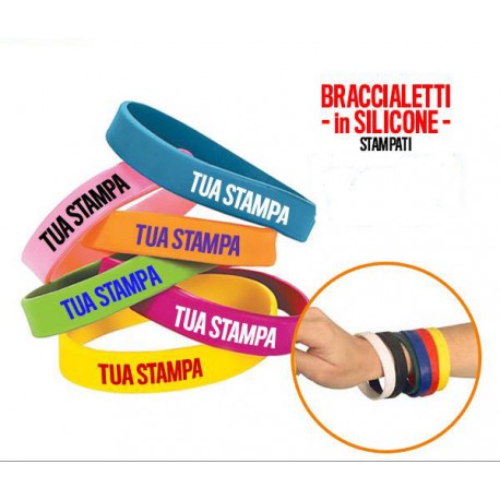 500 BRACCIALETTI SILICONE/GOMMA PERSONALIZZATI