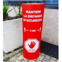 TOTEM IN CARTONE ROSSO COVID 19